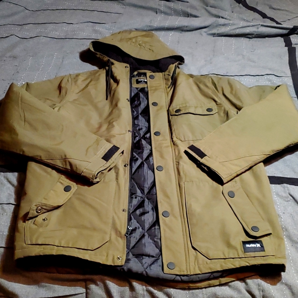 Hurley Jacket. Army green. Size large.
